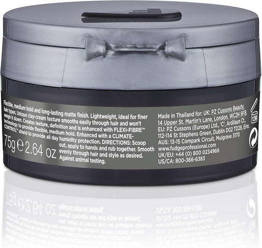 Fudge Professional Matte Hed Mouldable, Flexible Medium Hold Hair Styling Crème, Humidity Protection, For Fine Hair, For Men, 75 G