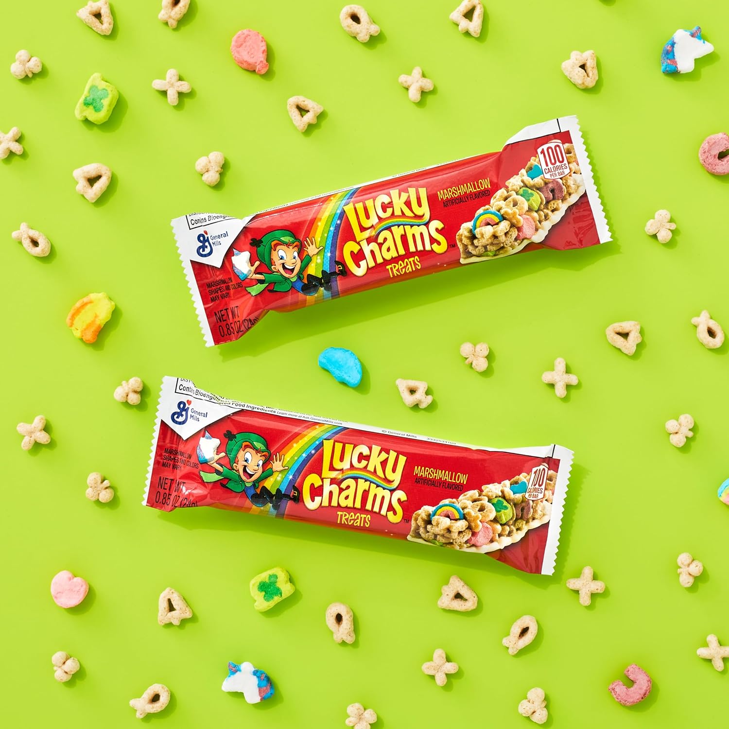 Lucky Charms Marshmallow Treat Bars, Snack Bars, Limited Edition St. Patrick’S Day Packaging, 6.8 Oz, 8 Ct (Pack Of 6)