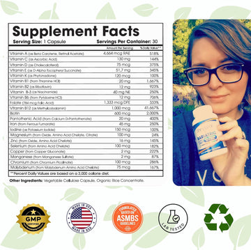 Shiny Leaf Bariatric Multivitamin With Iron - 45 Mg For Gastric Bypass, Sleeve Gastrectomy, Roux-En-Y, Duodenal Switch - 22 Vitamins & Minerals, Asmbs Compliant, Vegetarian, Made In Usa, Gmp, 30 Ct