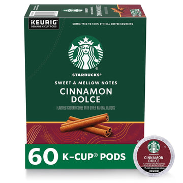 Starbucks K-Cup Coffee Pods, Cinnamon Dolce Flavored Coffee For Keurig Brewers, Naturally Flavored, 100% Arabica, 6 Boxes (60 Pods Total)