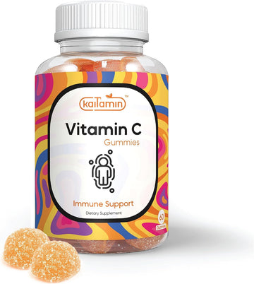 Vitamin C Gummies for Chidren and Adults | Vegetarian and Gluten Free 60 Gummies for Immunity and Growth Support