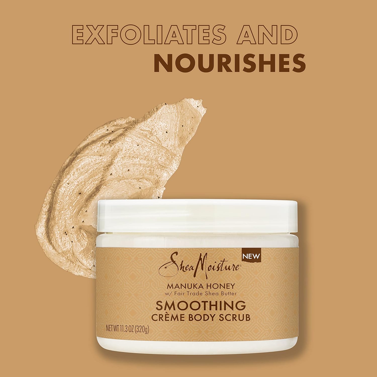 SheaMoisture Smoothing Body Scrub Manuka Honey To Reduce Rough Skin Exfoliating Body Scrub with Fair Trade Shea Butter 11.3 oz : Everything Else