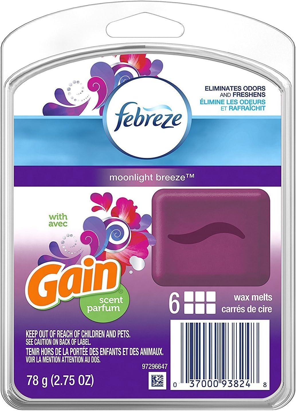 Febreze Wax Melts Air Freshener - Gain Moonlight Breeze - 6 Count Wax Melts Per Package - Net Wt. 2.75 OZ (78 g) Per Package - Pack of 3 Packages : Health & Household