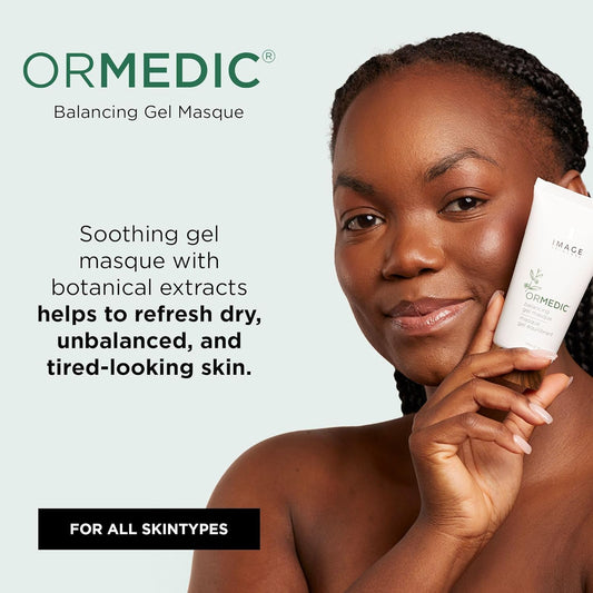 Image Skincare, Ormedic Balancing Gel Masque, Helps To Refresh Dry, Tired-Looking Facial Skin, Made With Organic Aloe Vera And Botanical Extracts, 2Oz