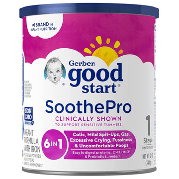 Gerber Good Start Baby Formula Powder, SoothePro Comforting Probiotics, Stage 1, 12 Ounces