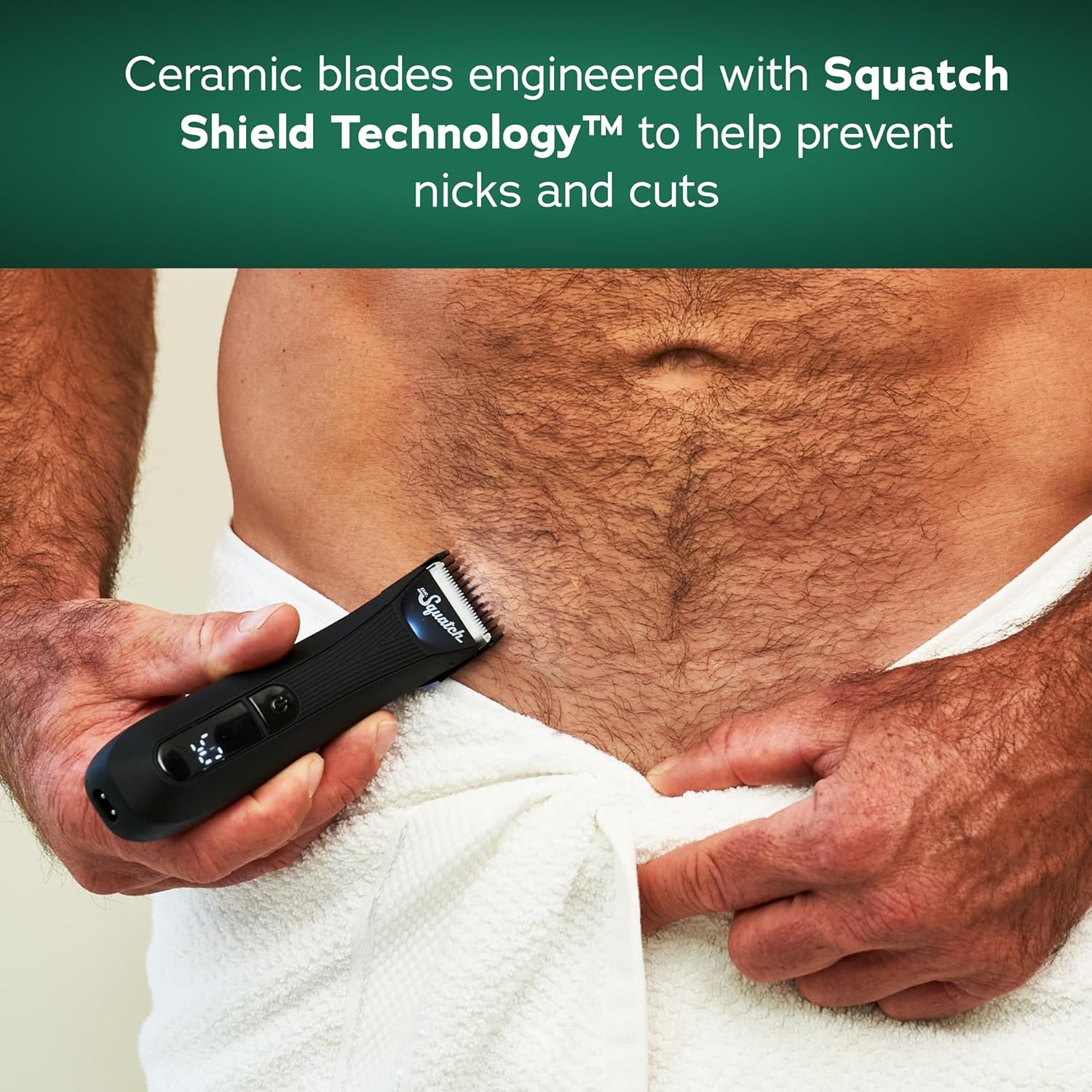Dr. Squatch Groin Guardian Electric Trimmer With Squatch-Shield Technology For Groin & Body Hair, Cordless With Built-In Led Light, Green : Beauty & Personal Care