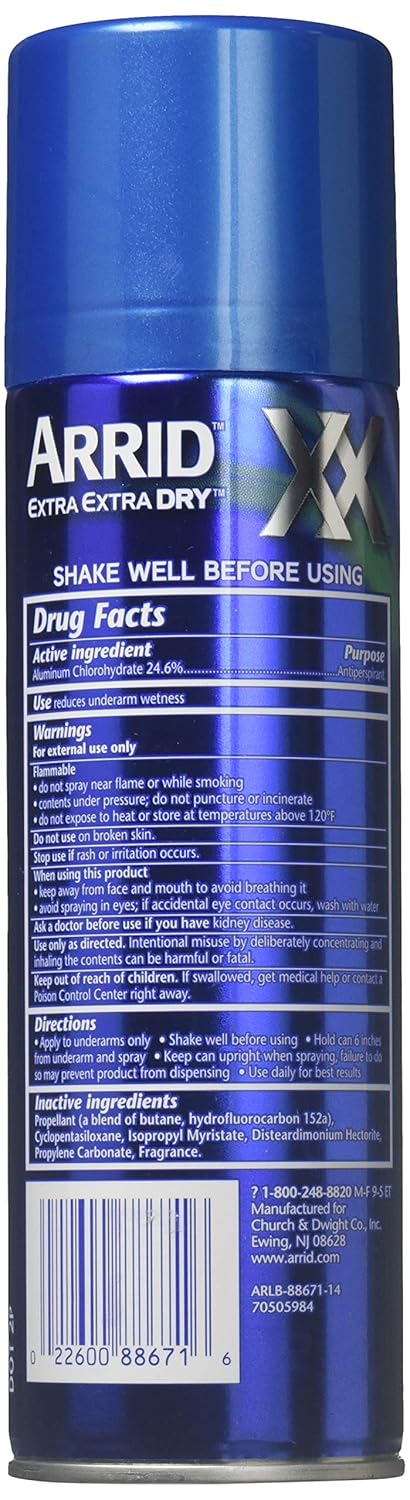 Arrid Xx U/Clr-U/Frsh Size 6Z Arrid Extra Extra Dry Ultra Clear Ultra Fresh Aerosol Deodorant