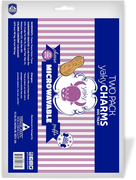 Himalayan Dog Chew Yakycharms Peanut Butter Popcorn Dog Treats | Dog Training, Treats For Dogs, 100% Yak Cheese | Microwavable, Gluten, Grain, Lactose Free, Usa Made | 12 Pack, White