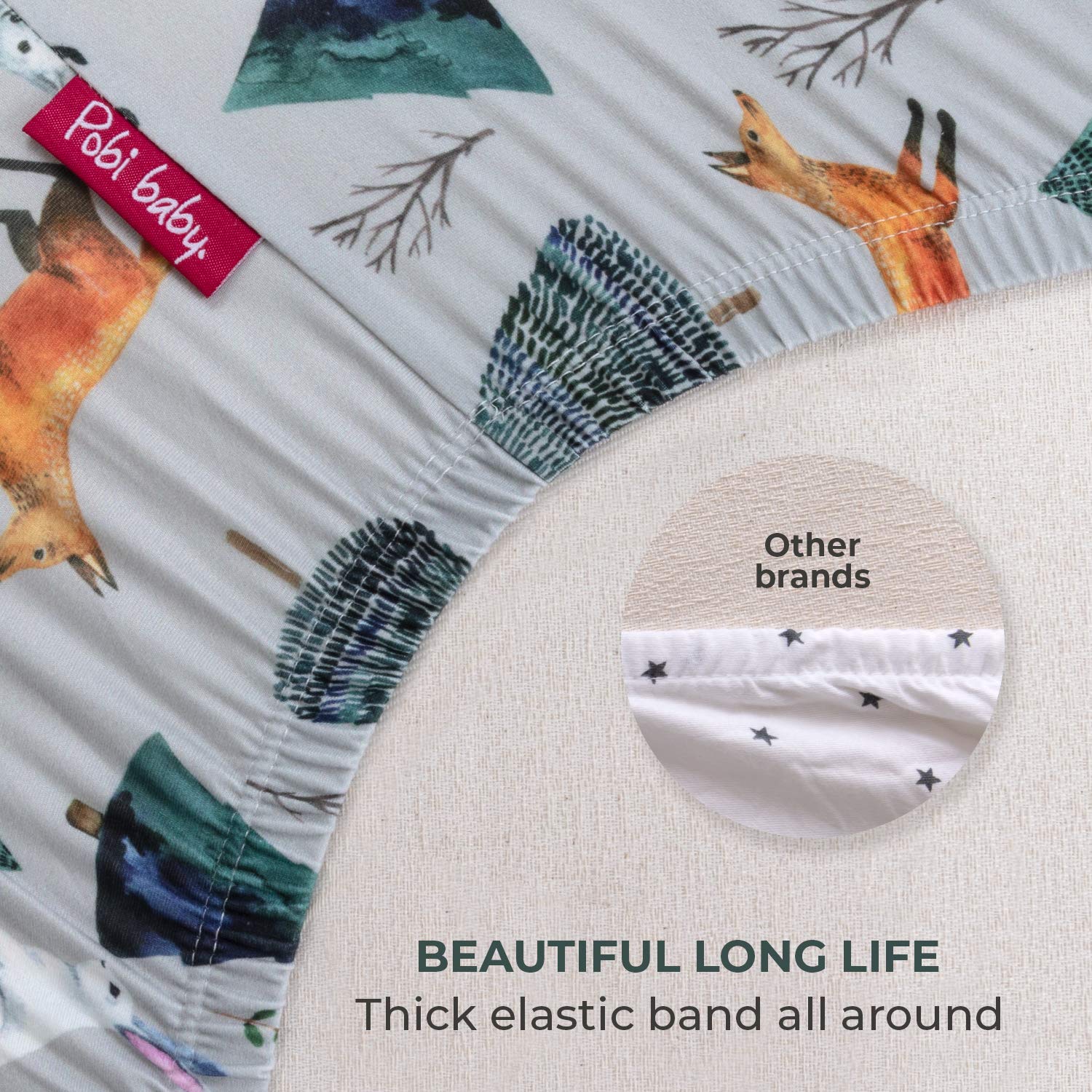 Pobi Baby - 2 Pack Premium Bassinet Sheets For Standard Bassinets - Ultra-Soft Cotton Blend, Stylish Animal Woodland Pattern, Safe And Snug For Baby (Magical)