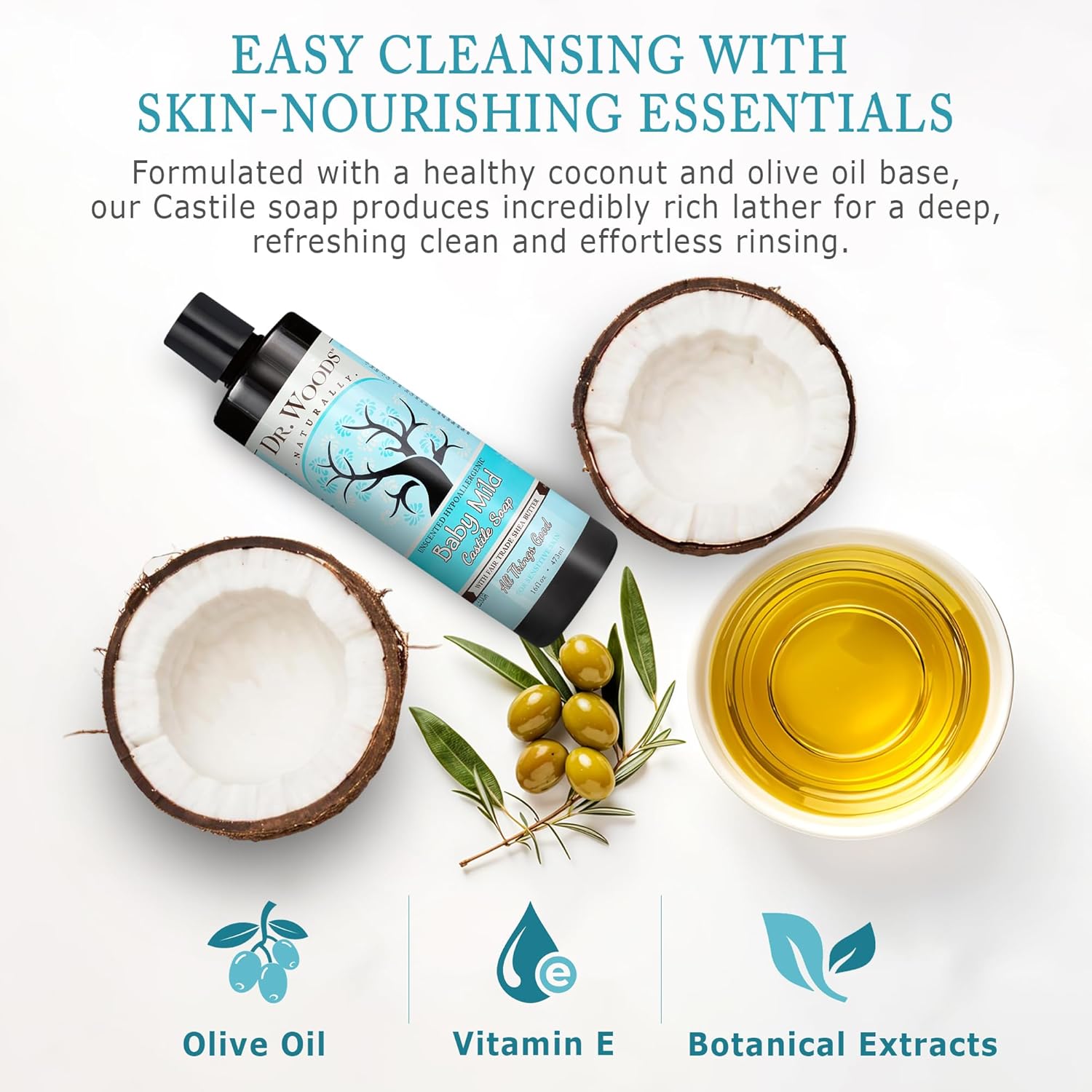 Dr.Woods Shea Vision Baby Mild Castile Soap - 16 Oz : Bath Soaps : Beauty & Personal Care