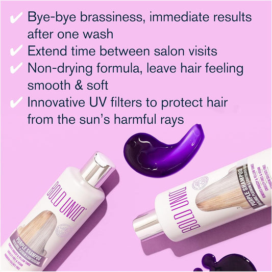 Bold Uniq Purple Sulfate-Free Vegan Shampoo For Blonde, Silver, And Gray Hair - 237 Ml