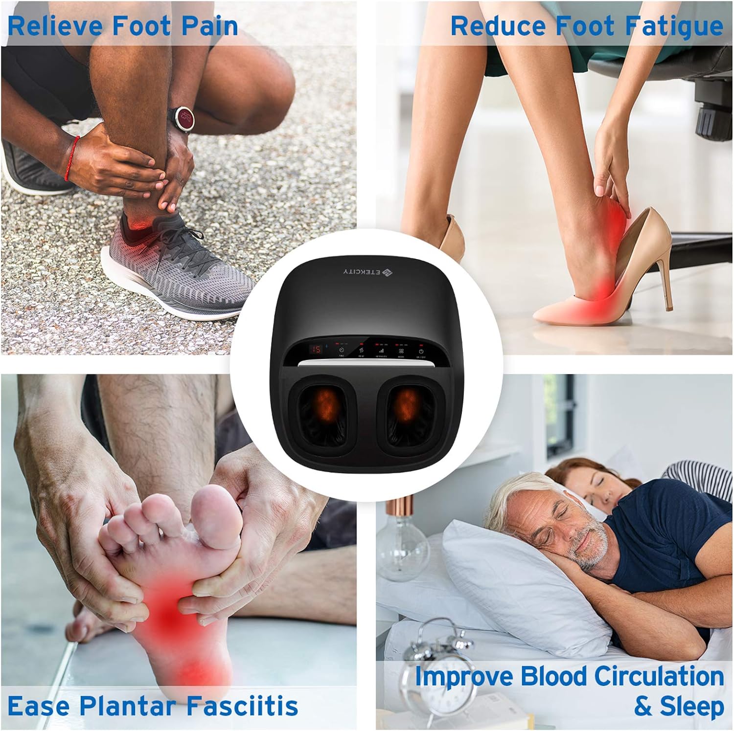 Etekcity Foot Massager for Lasting Circulation Foot Pain Relief with H
