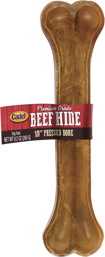 Cadet Premium Grade Pressed Beef Hide Bones 10 Inch, 1 Pack