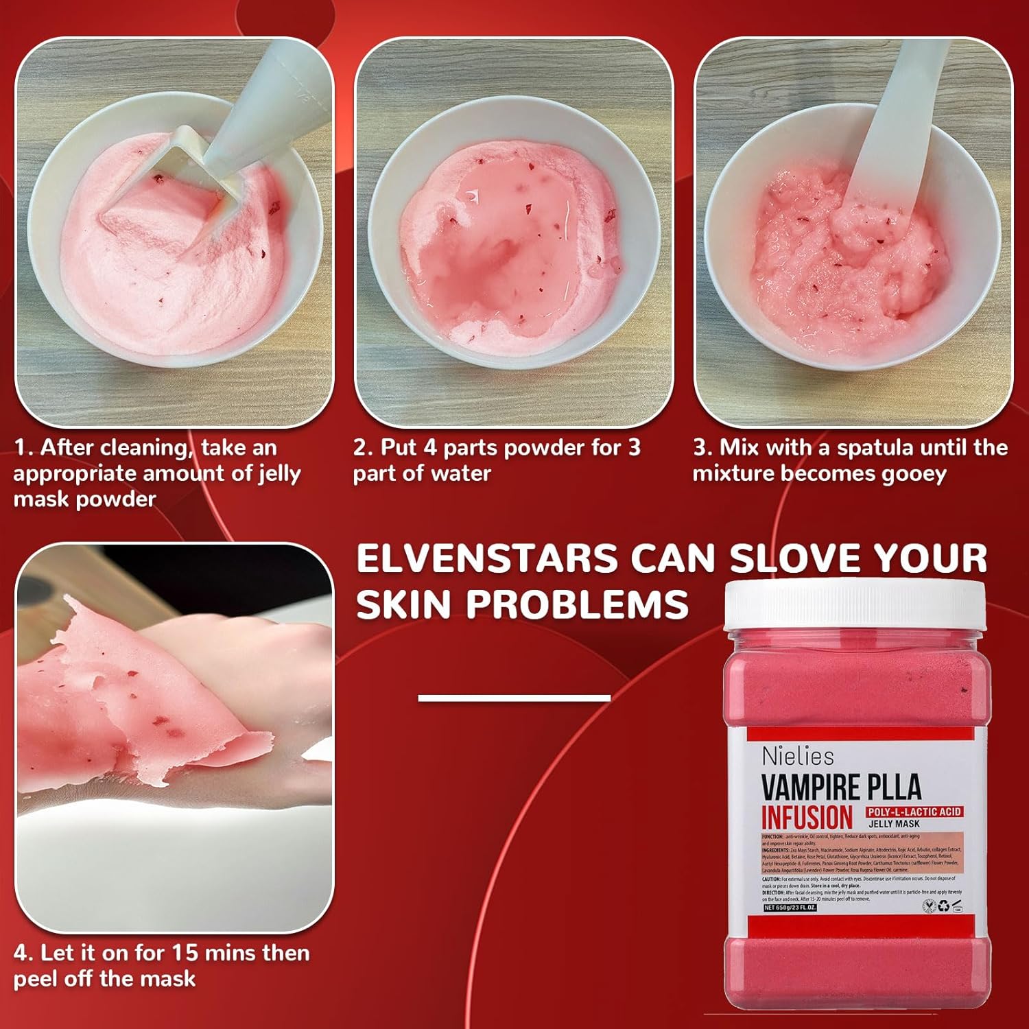 Nielies Jelly Mask For Faiclal Professional, Jelly Mask For Powder For Instant Hydration, Vegan Peel Off Face Mask, For Cleaning, Moisturizing (Vitamic C) : Beauty & Personal Care