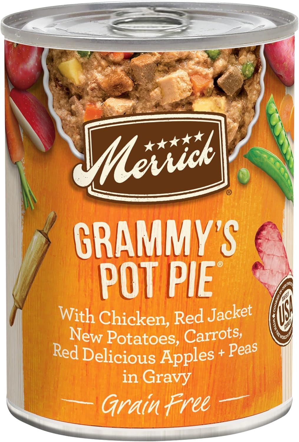 Merrick Grain Free Wet Dog Food, Premium And Wholesome Gluten Free Canned Adult Dog Food, Grammy’S Pot Pie - (Pack Of 12) 12.7 Oz. Cans