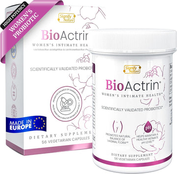 Bioactrin Vaginal Probiotics for Women - Formulated Bacterial Vaginosis Treatment, Yeast Infection and Vaginitis Relief - BV Treatment for Women Probiotic- pH Female Vaginitis Support - 56 Pills