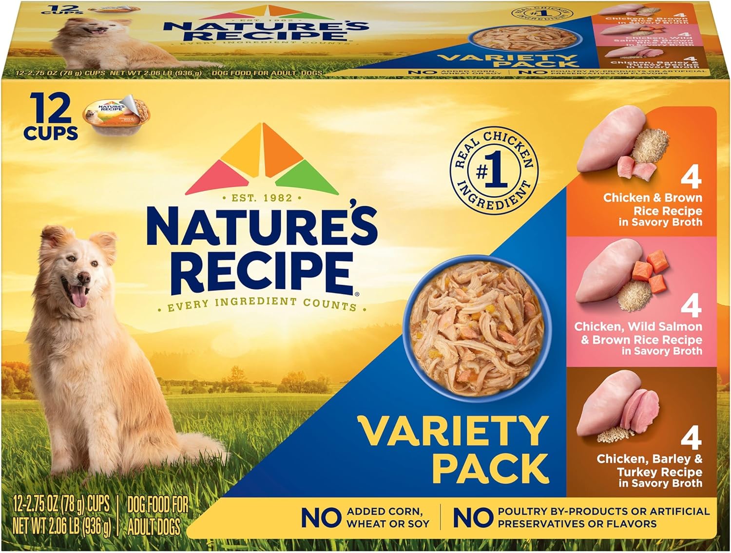 Nature'S Recipe Wet Dog Food, Variety Pack, 2.75 Ounce Cup (Pack Of 24)