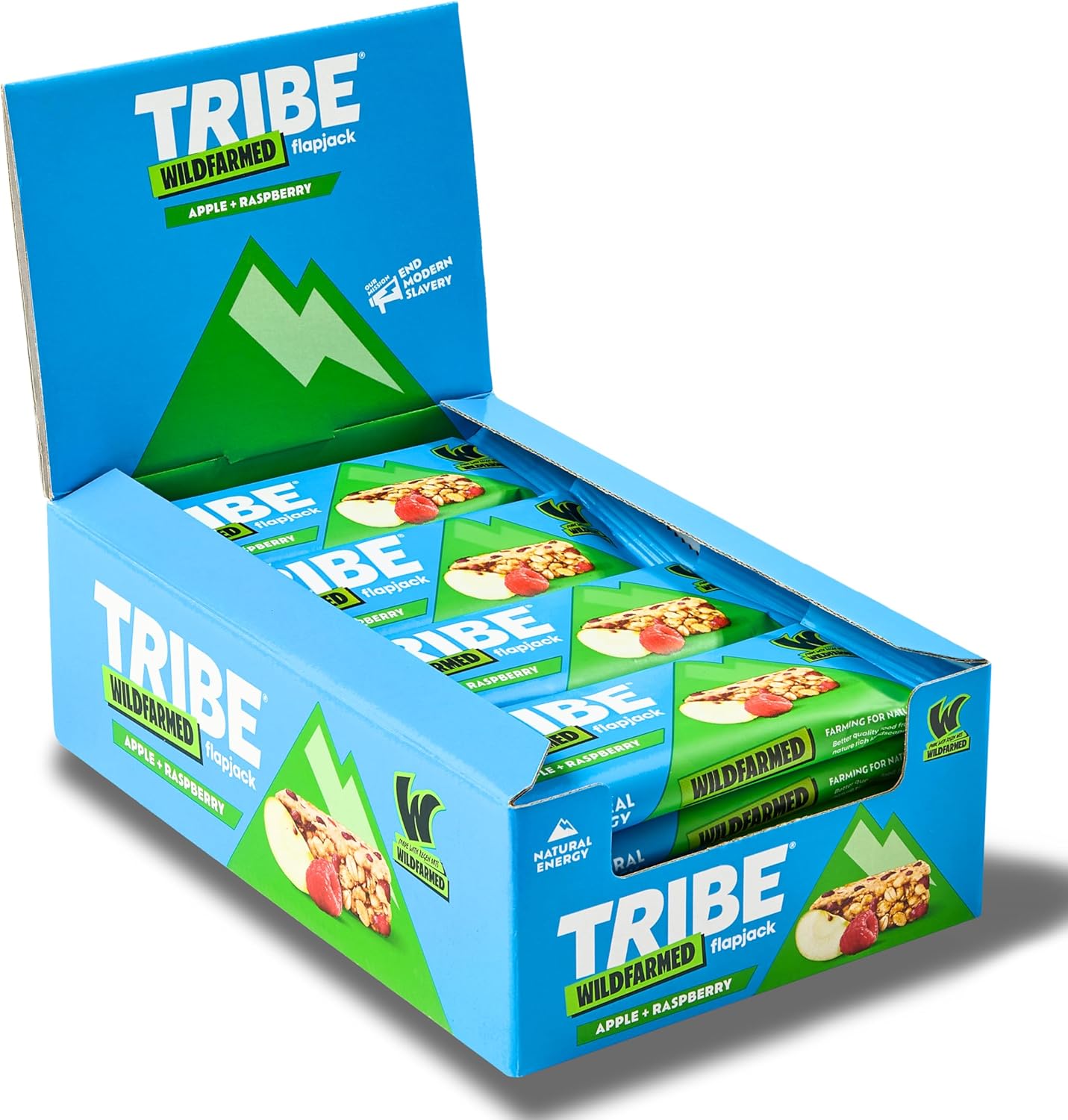 Tribe X Wildfarmed Oat Bar - Apple & Raspberry - Great Taste, Wildfarmed Regen Oats, Source Of Fibre, Natural Energy, Plant Based, Vegan Snack (50G X 16 Bars)
