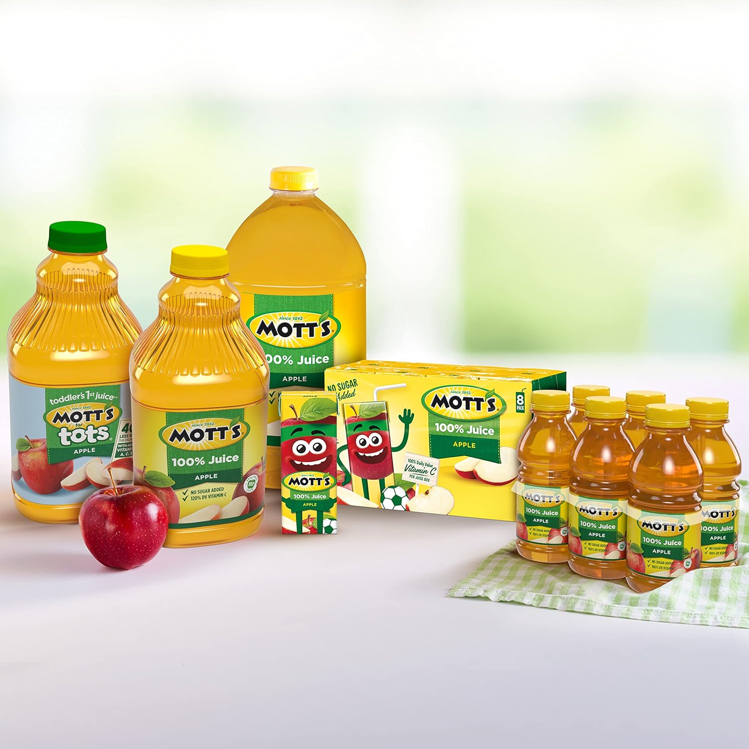 Mott's 100% Original Apple Juice, 64 Fl Oz Bottle (Pack Of 8), 2 Servings Of Fruit Per Cup, 100% Fruit Juice, Gluten-free, Caffeine-free, Kosher, And Contains No Artificial Colors Or Sweeteners : Fruit Juices : Grocery & Gourmet Food