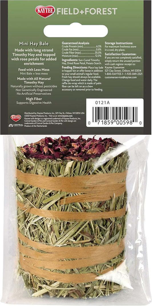 Kaytee Field+Forest Mini Hay Bales Rose 3.5 Ounces