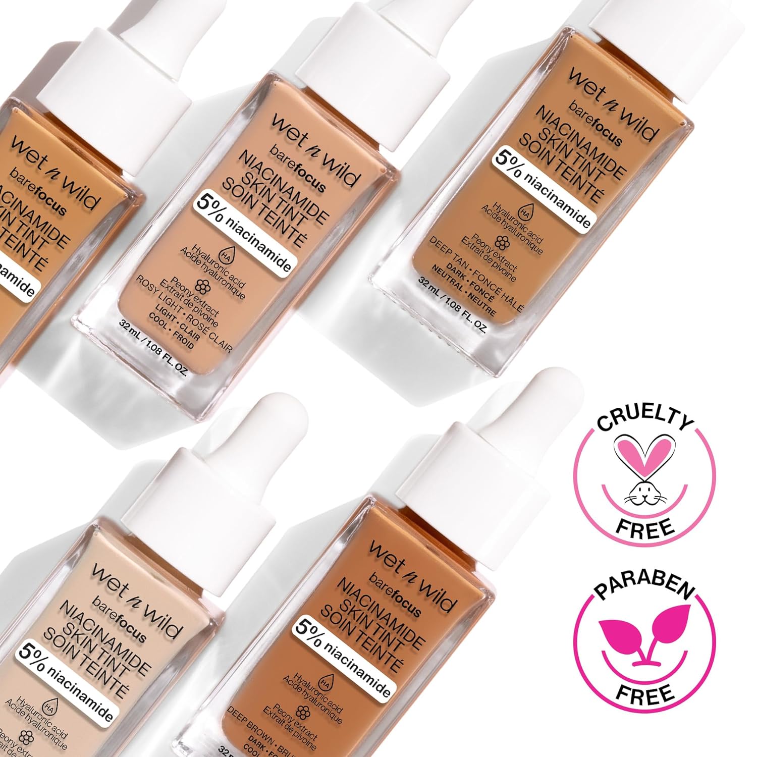 wet n wild Bare Focus Skin Tint, 5% Niacinamide Enriched,Buildable Sheer Lightweight Coverage, Natural Radiant Finish, Hyaluronic & Vitamin Hydration Boost, Cruelty-Free & Vegan - Truffle : Beauty & Personal Care