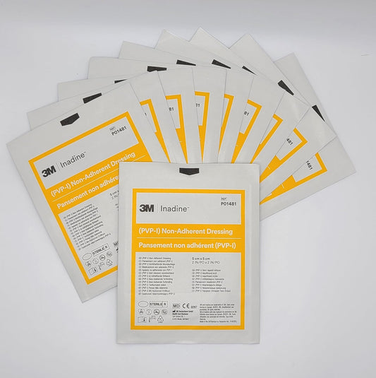 Pack Of 10 Inadine Dressings - Non-Adherent Pads For Wound Care & Infection Prevention