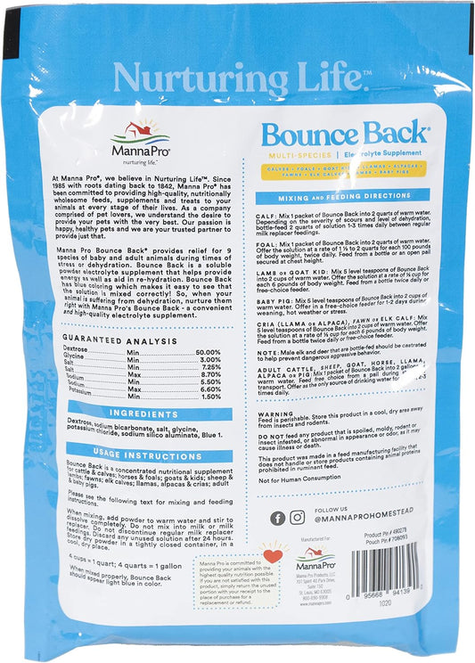 Manna Pro Bounce Back Multi-Species Electrolyte Supplement | 4Oz