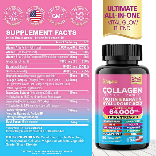 Collagen 14-in-1 Supplement and Lutein 6-in-1 Supplement Bundle