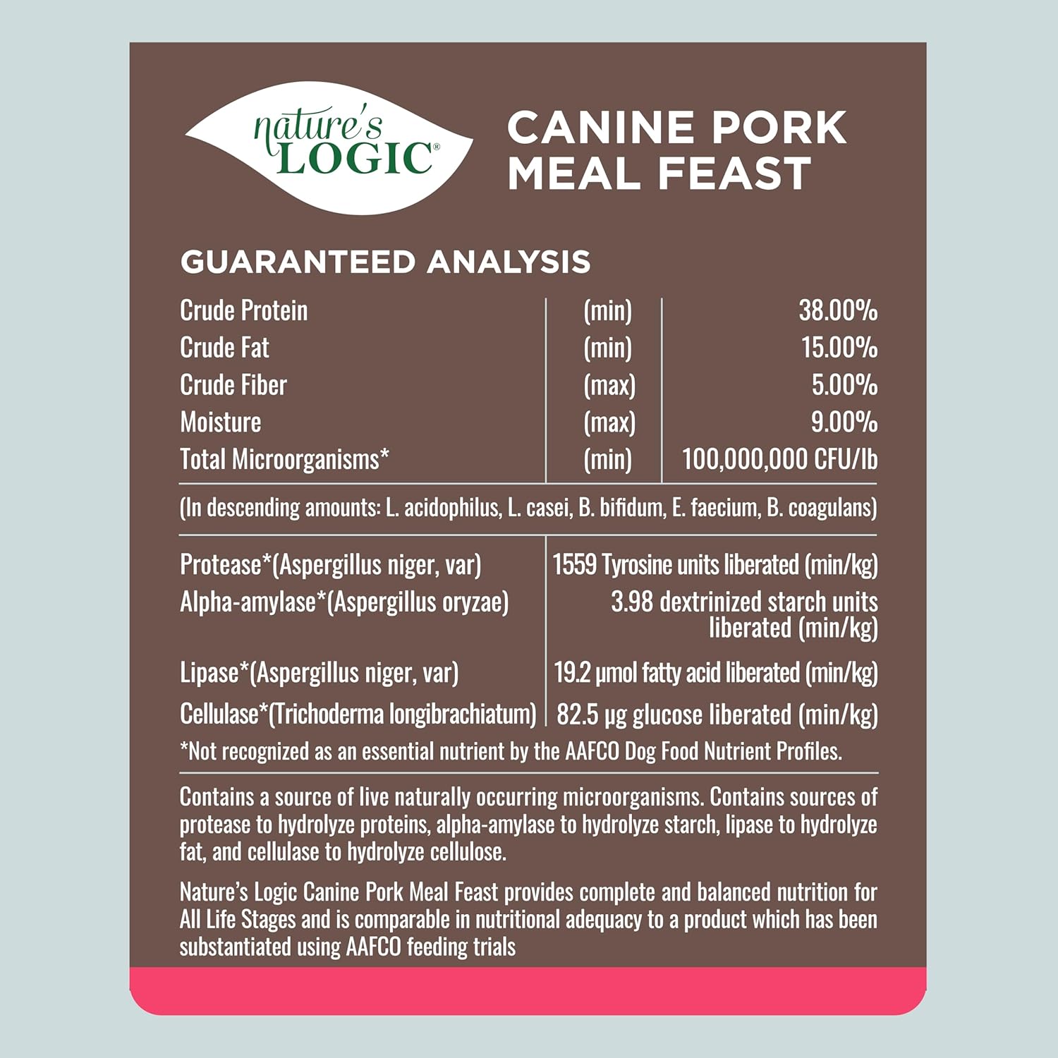 NATURE'S LOGIC Dog Food Canine Meal Feast, Pork : Pet Supplies