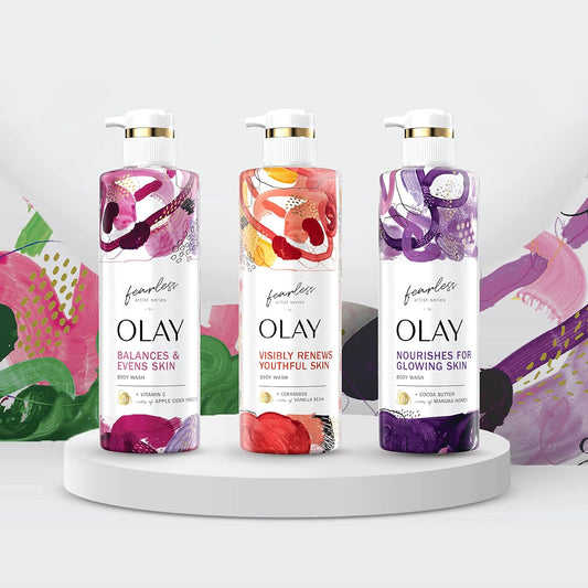 Olay Fearless Cleansing And Moisturizing Women'S Body Wash With Ceramides Artist Series 20 Fl Oz (Pack Of 4)