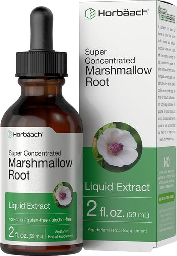 Horbäach Marshmallow Root Extract Tincture | 2 Fl Oz | Althaea Officinalis Liquid | Alcohol Free | Vegetarian, Non-Gmo & Gluten Free