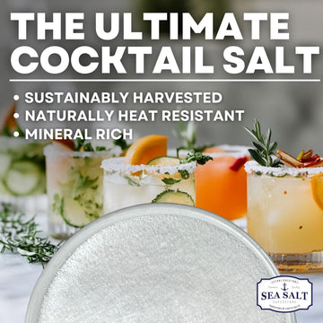 Margarita Salt Garnishing For Cocktails, Unrefined And Solar-Evaporated Ruddy Mary, Natural Sea Salt Cocktail Garnishings For Drinks, 6 Oz Tub