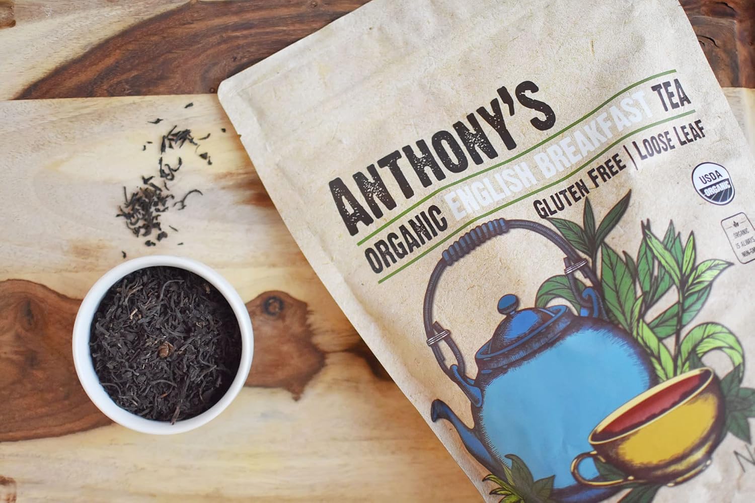 Anthony'S Organic English Breakfast Loose Leaf Tea, 1 Lb, Gluten Free, Non Gmo, Non Irradiated, Keto Friendly