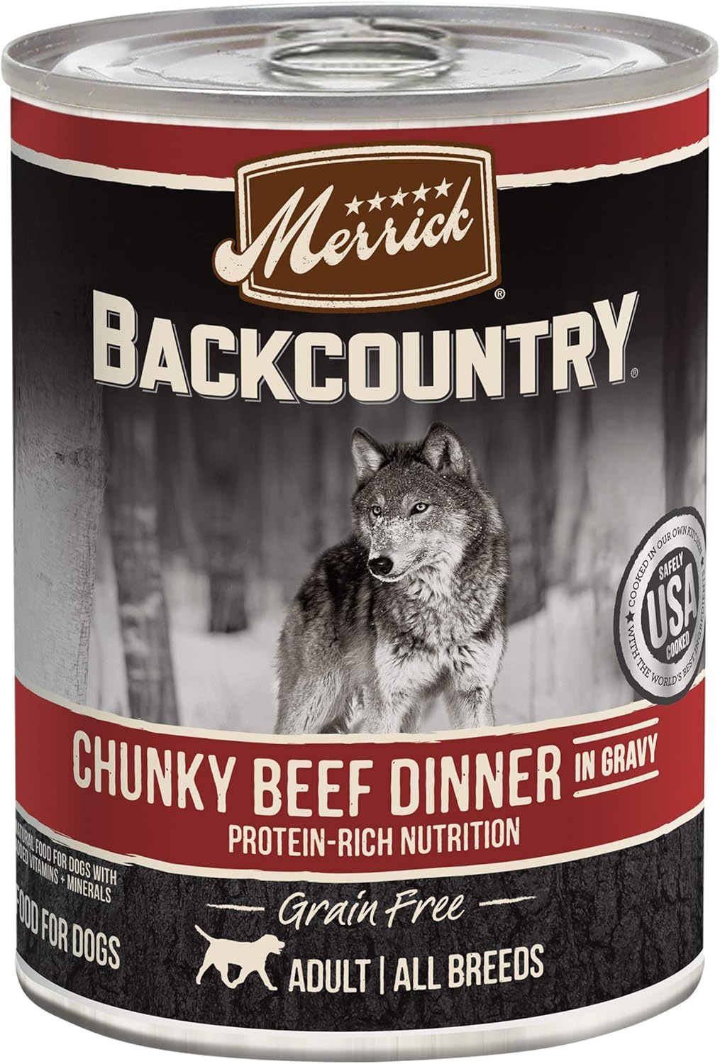 Merrick Backcountry Grain Free Premium Canned Wet Dog Food, Soft And Healthy Recipe, Chunky Beef Dinner - (Pack Of 12) 12.7 Oz. Cans