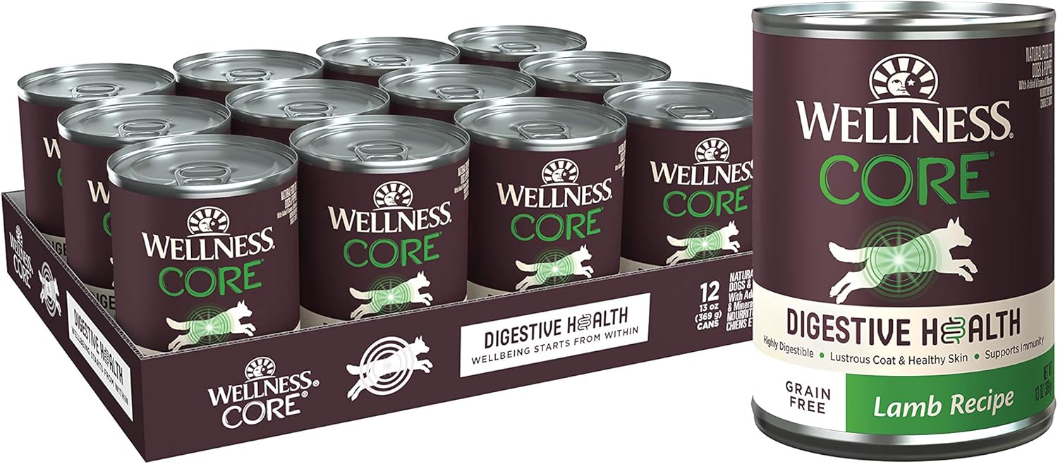 Wellness Core Digestive Health Lamb Grain Free Wet Dog Food, 13 Ounce (Pack Of 12)