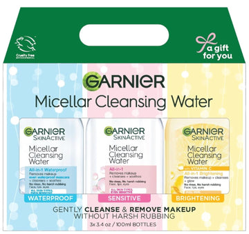 Garnier Skinactive Micellar Water, Facial Cleanser And Makeup Remover Mini'S 3 Pack, 1 Skin Care Gift Set