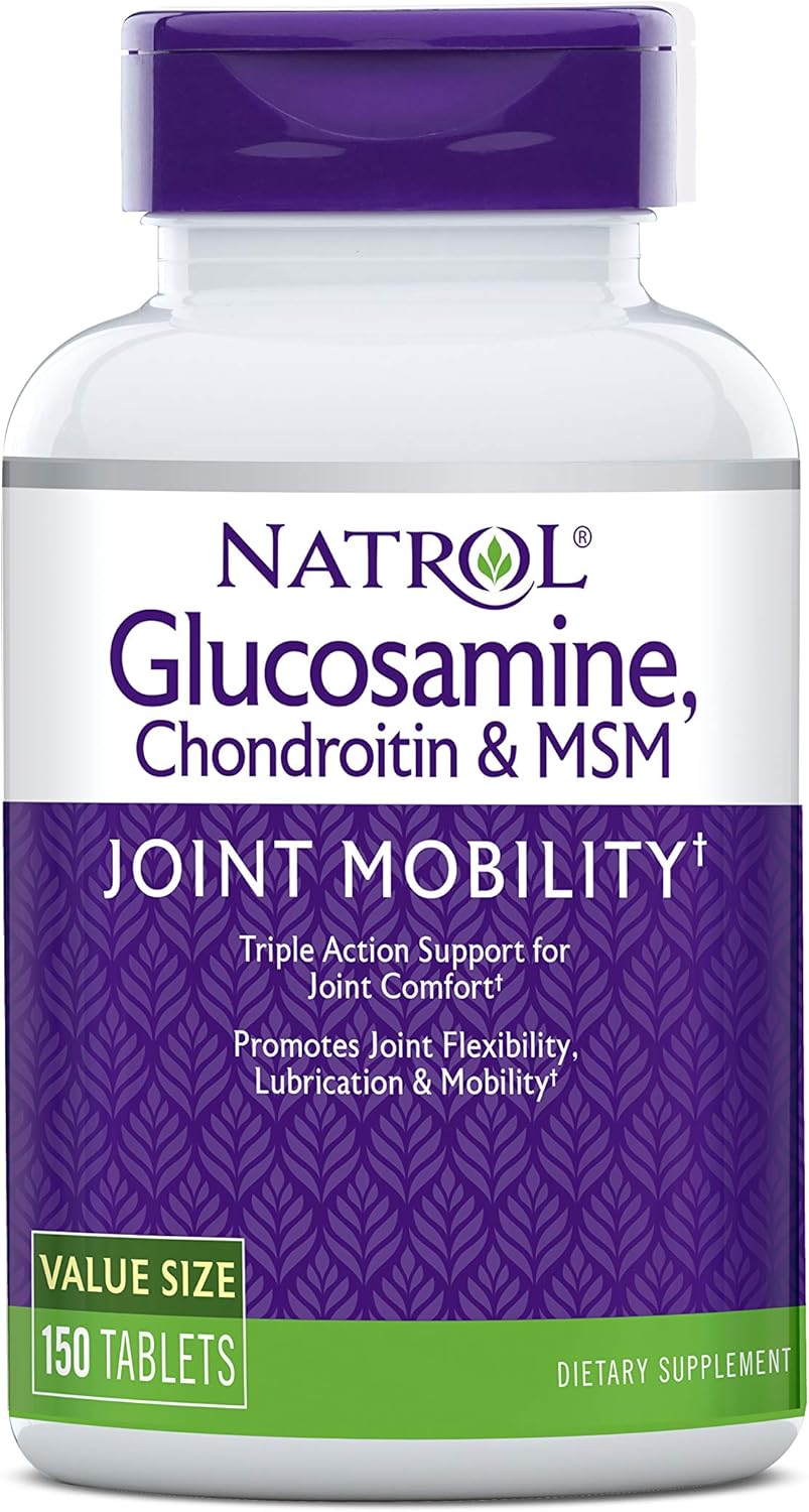 Natrol Glucosamine Chondroitin and MSM Tablets, 150-Count (Pack of 12)