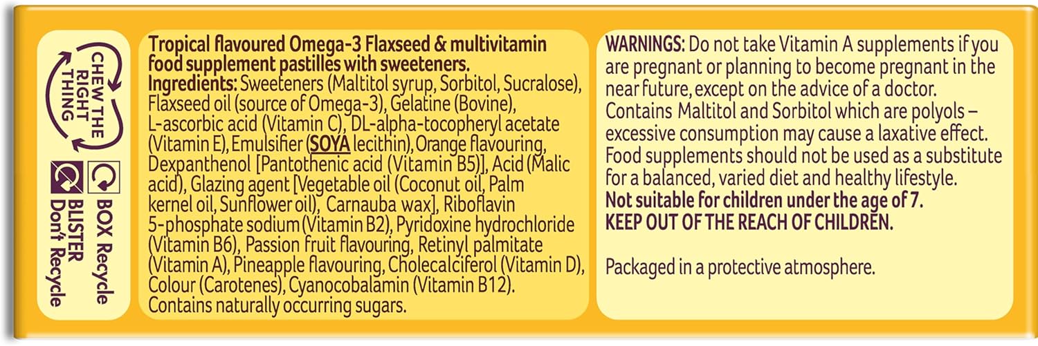 Bassetts Vitamins 7-11 Years Omega 3 Tropical Flavour Multivitamins 30 Gummies : Amazon.co.uk: Health & Personal Care