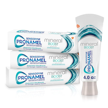 Sensodyne Pronamel Mineral Boost Enamel Toothpaste For Sensitive Teeth, To Replenish Minerals And Strengthen Enamel, Peppermint - 4 Ounces (Pack Of 3)