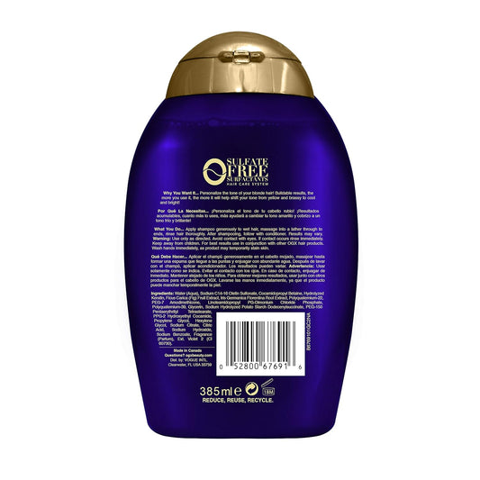 Ogx Impecca-Blonde Purple Toning Shampoo, 13 Fl Oz