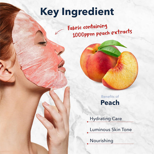 Purederm Deep Purifying Pink O2 Bubble Mask Peach (5 Pack) – Bubble Face Sheet Mask For Purifying & Moisturizing