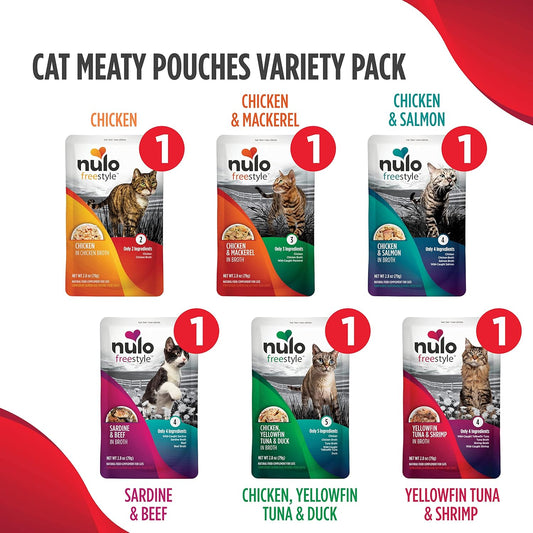 Nulo Freestyle Cat & Kitten Wet Cat Food Pouch, Premium All Natural Grain-Free Soft Cat Food Topper With Amino Acids For Heart Health And High Animal-Based Protein