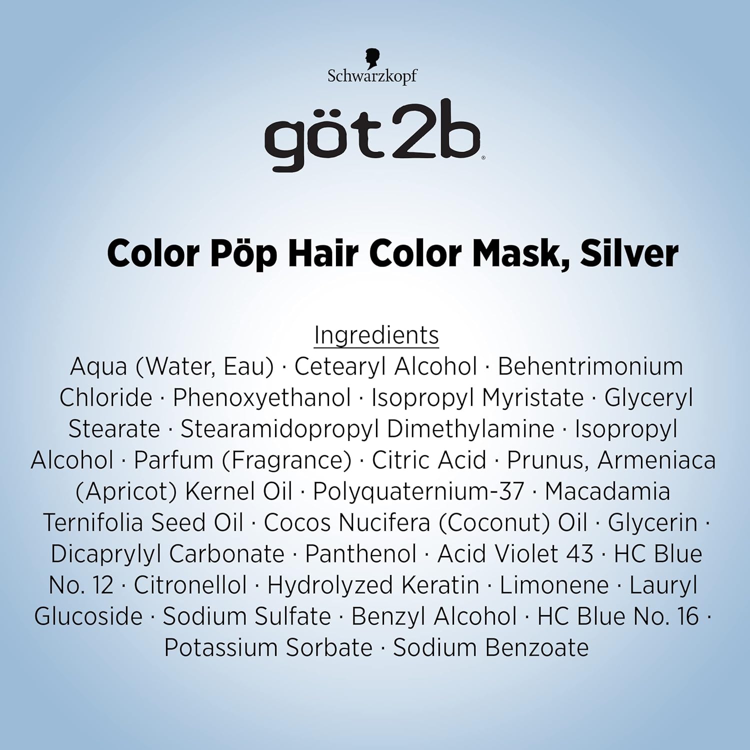 Got2B Color Pop Semi-Permanent Hair Color Mask, Silver, 5.1 oz : Beauty & Personal Care