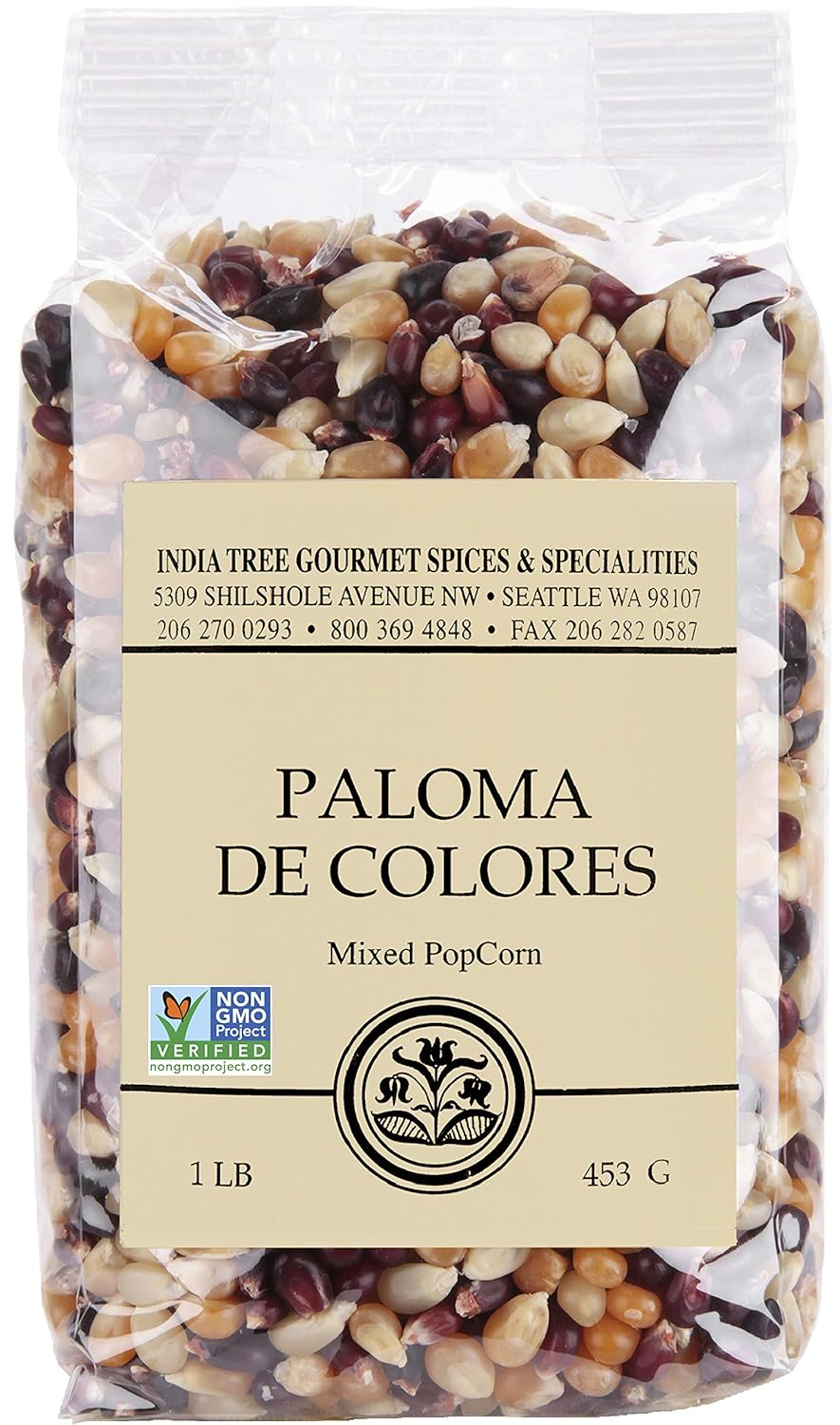 India Tree Paloma De Colores(Mixed) Popcorn, 16 Oz (Pack Of 4)