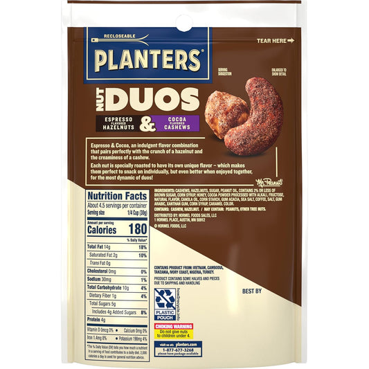 Planters Nut Duos Cocoa Cashews And Espresso Hazelnuts 5Oz