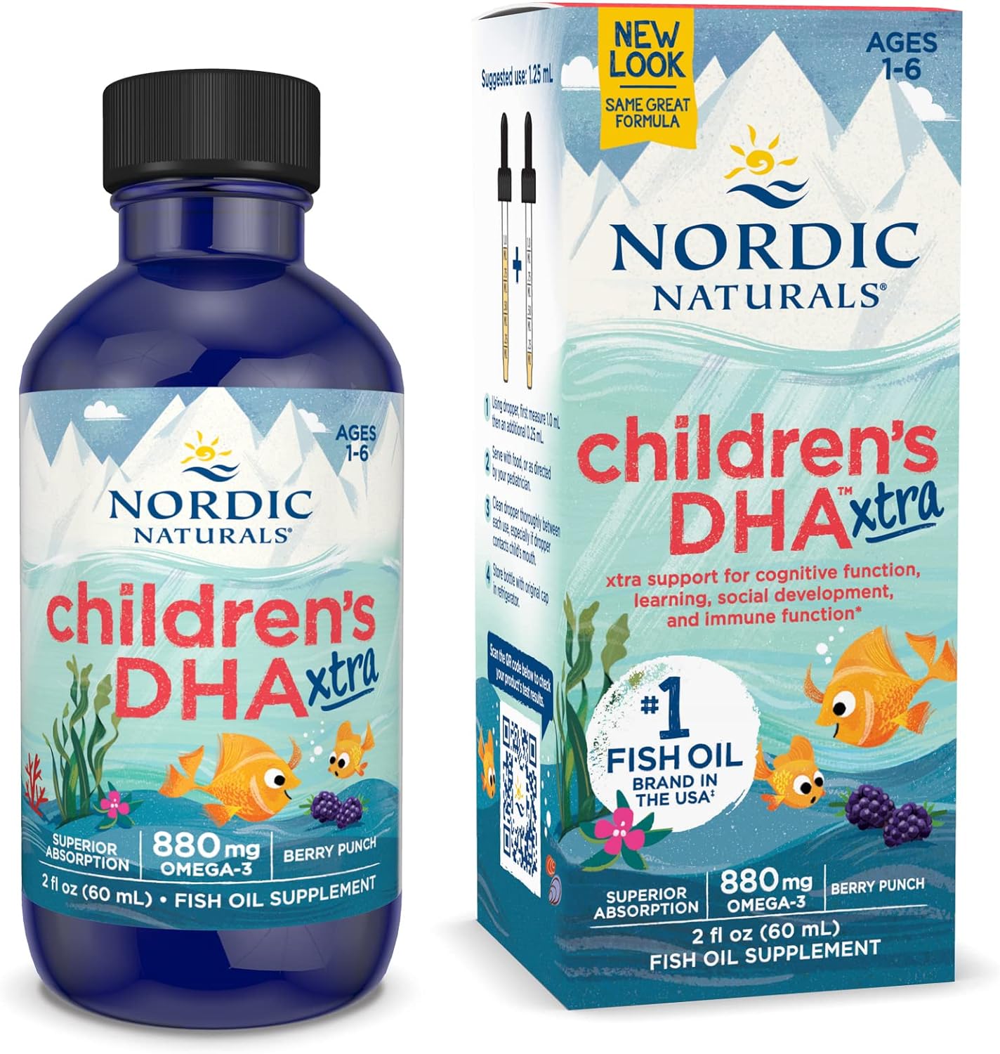 Nordic Naturals Children’s DHA Xtra, Berry Punch - 2 oz for Kids - 880