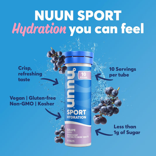 Nuun Sport: Electrolyte Drink Tablets, Grape, 1.9 Oz ( Pack Of 8 )