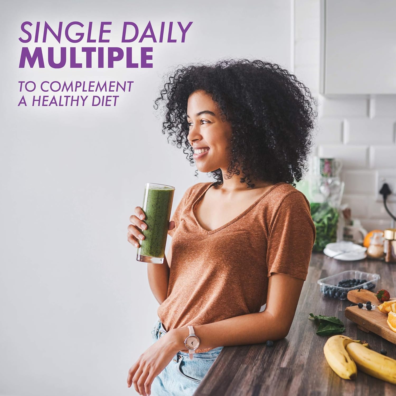 Bluebonnet Nutrition Multi One (With Iron) Vegetable Capsules, Complete Full Spectrum Multiple Vitamin Supplement, B Vitamins, Gluten Free, Milk Free, Kosher, 90 Vegetable Capsules, 3 Month Supply