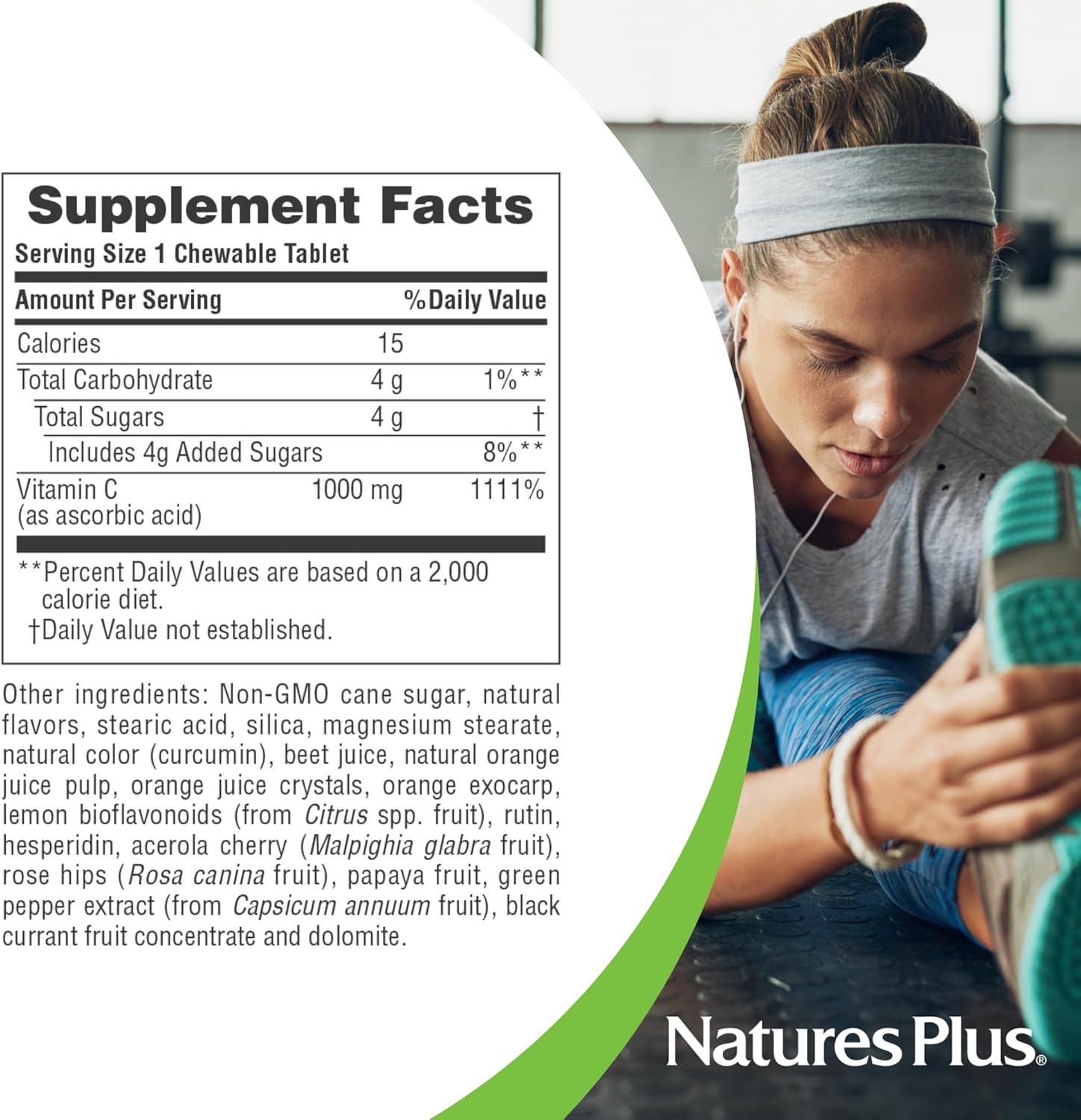 Natures Plus Orange Juice C 1,000 Mg Chewable 60