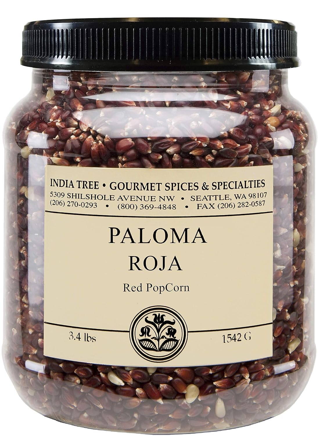 India Tree Paloma Roja (Red) Popcorn, 3.4 Lb (Pack Of 2)